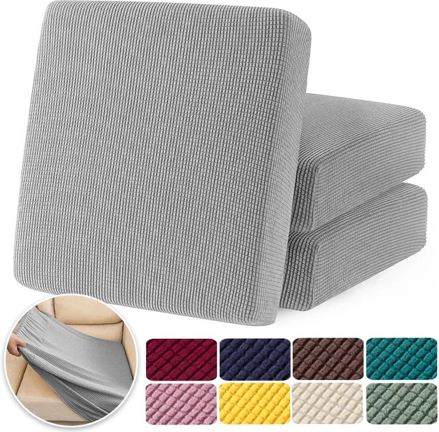 Jacquard Pure Sofabezug aus Stretch Polar Fleece in Grau als abnehmbarer Couchbezug und Möbelschutz für dein Sofa oder deine Chaiselongue - Bild 1