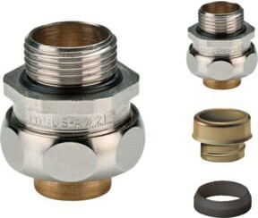 Flexa Sicherheitsverschraubung AD17/M16 US-M in Messing, Silber - Bild 1