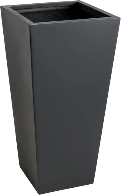 Vivanno Pflanzkübel Classic Anthrazit aus Fiberglas und Kunstharz, B/T/H: 40 x 40 x 90 cm - Bild 1