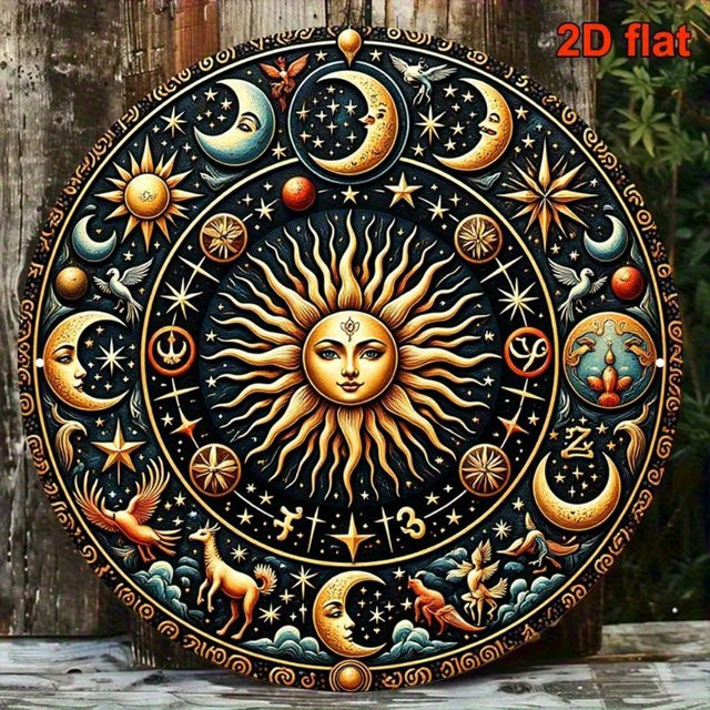 HELLOYOUNG Vintage Wanddekoration Abstract Round Multicolour B/T/H: 20 x 20 x 20 cm - Bild 1