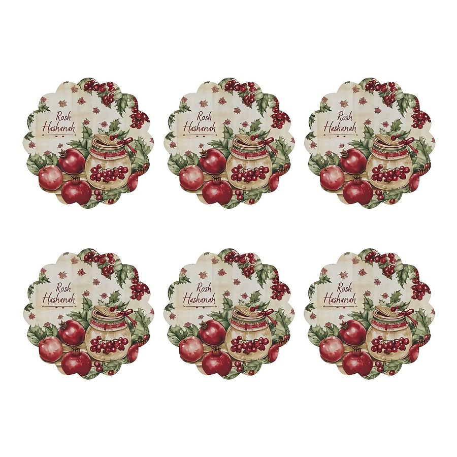 VIKAMA Tischsets mit Frucht- und Schneeflocken-Muster für Tischdekoration und Familientreffen, 4/6 Stück - Bild 3