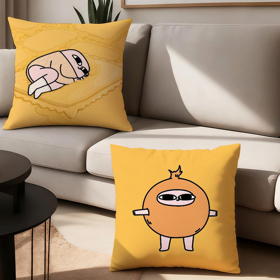 Niedliche K-Ketnipz Kissenhülle im Cartoon-Design für Schlafzimmer, Wohnzimmer und Auto, Material Peach Skin, B/H: 18 x 18 cm - Bild 2