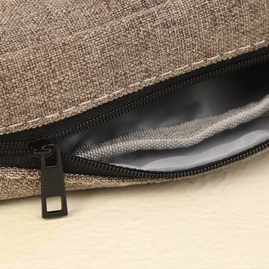 Vintage Federmäppchen aus Canvas mit Reißverschluss in Beige - Bild 3