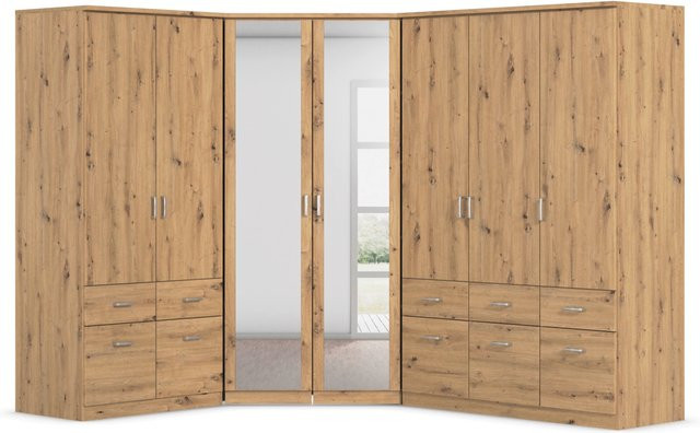 RAUCH BLUE Eckschranklösung Bremen 7-türiger Eckschrank in Eiche Artisan, Braun - Bild 1