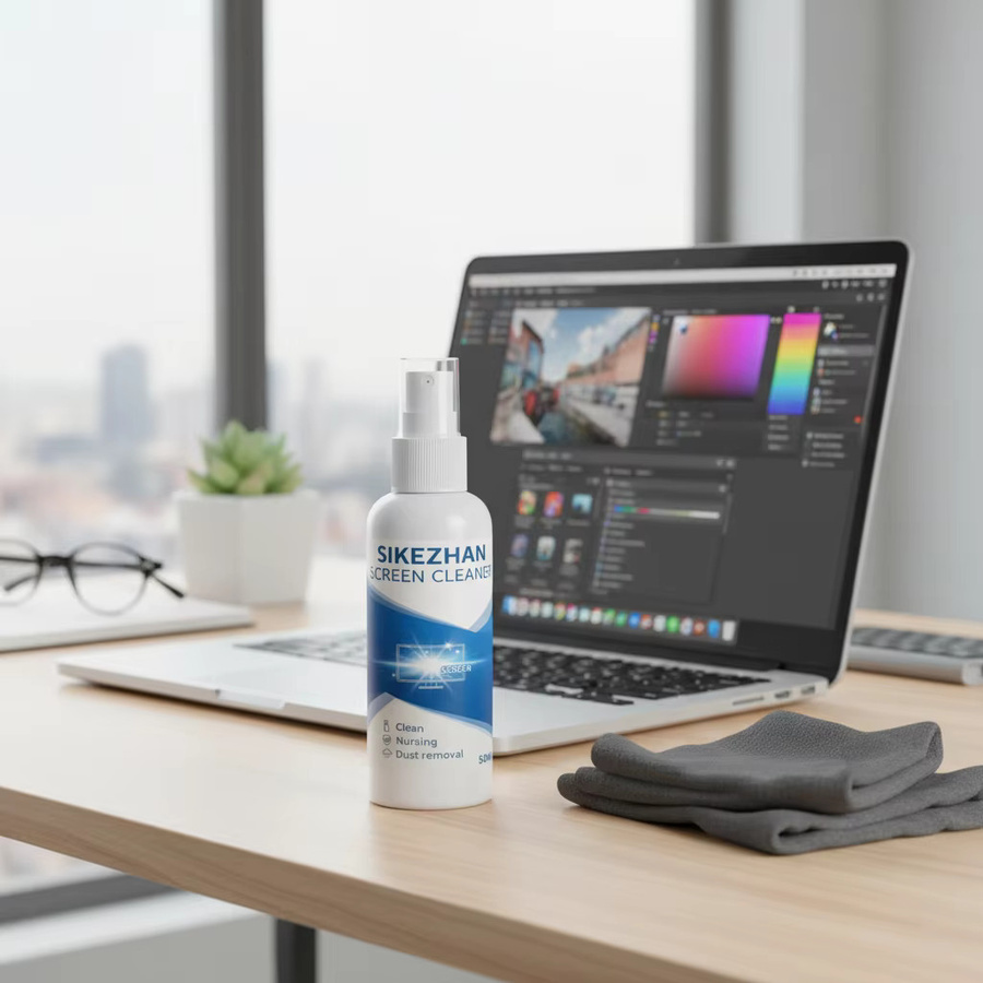 Antistatisches Bildschirmreinigungsspray in Weiß für Telefon, Tablet, Laptop, Monitor und TV zur streifenfreien Entfernung von Fingerabdrücken und Staub - Bild 2