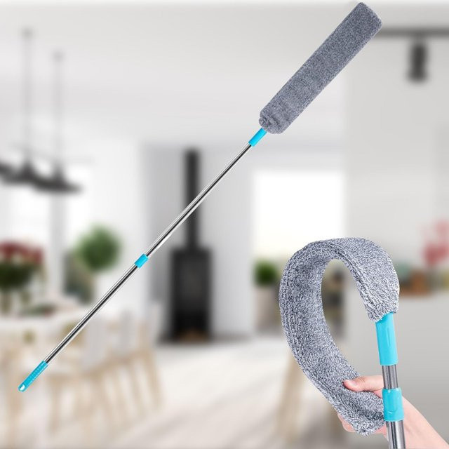 Untior Mikrofaser Staubwedel Einziehbar in Grau für Möbel und Haushalt mit Waschbarem Polster - Bild 1