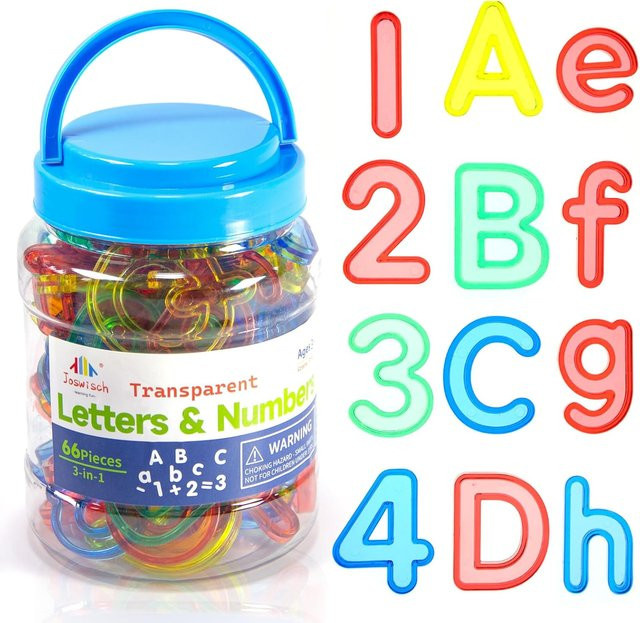 Activating Toys Montessori Buntes Transparentes Buchstaben Zahlen Set, Lernspielzeug - Bild 1