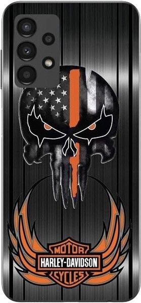 Maniacase Handyhülle für Samsung Galaxy A13 4G mit Harley Davidson Totenkopf in Grau und Schwarz - Bild 1