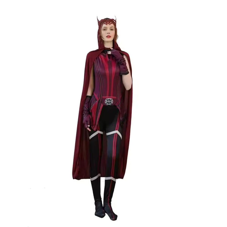 Scarlet Cosplay Wanda Vision Cosplay Kostüm, Komplettset Outfit, Rot - Bild 2