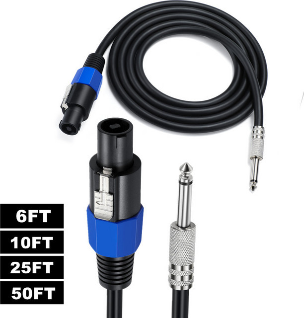 BSN Lautsprecherkabel mit 6,35 mm TS-Klinkenstecker auf Speakon-Stecker in Schwarz - Bild 1