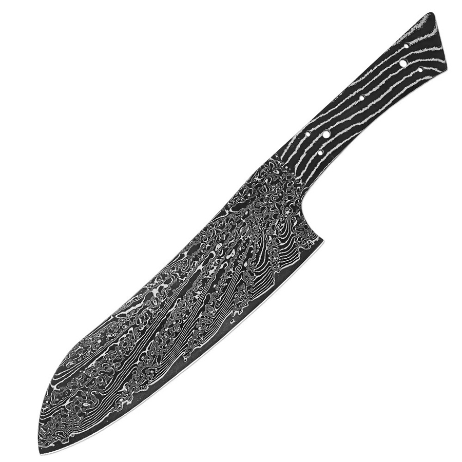 XITUO Santoku Damaszener Stahl Kochmesser mit schwarzer Klinge und Full Tang, 20,32 cm - Bild 3