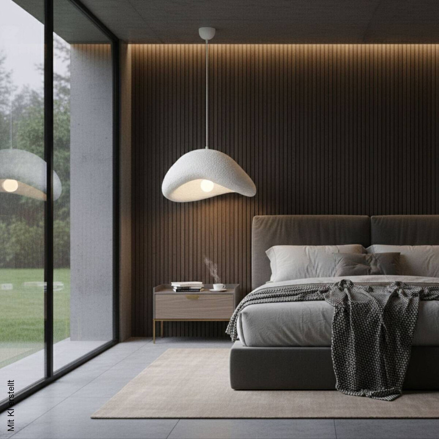 Opviq Pendelleuchte weiß aus Metall und Glas mit E27 Fassung, Höhe: 120 cm, Breite: 42 cm, Tiefe: 37 cm - Bild 4