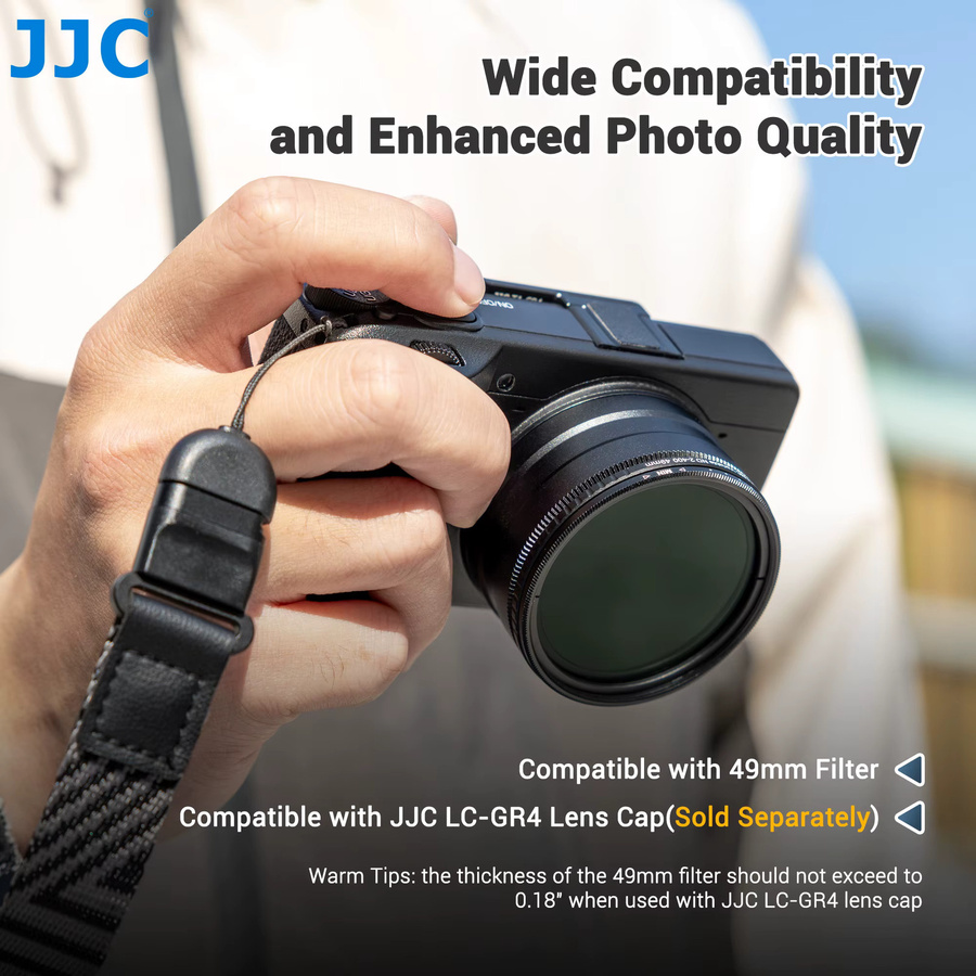 JJC Objektivadapter Ersatz für Ricoh GA-3, passend für Ricoh GR IV HDF Monochrome GR4, für GW-4 Weitwinkel-Konvertierungsobjektiv und 49-mm-Filteradapter, Schwarz - Bild 3
