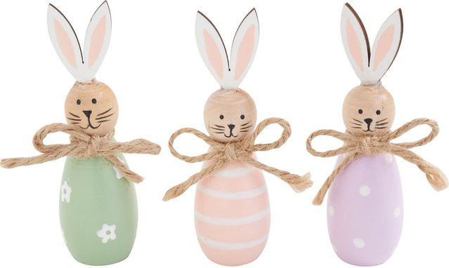 VBS Holzhasen Milo 3er-Set aus Holz in Multicolor für Ostern und Frühling - Bild 1