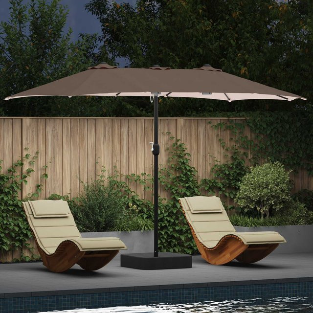 vidaXL Gartenparasol in Beige aus Polyester und Stahl, B/T/H: 385 x 209 x 244 cm - Bild 2