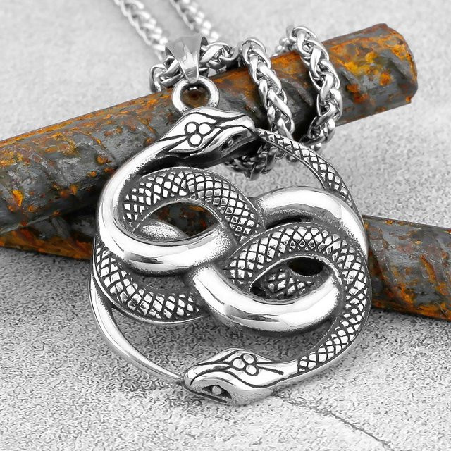 Rui Di Halskette Ouroboros Schlange, Edelstahl, Schwarz, Herren - Bild 1