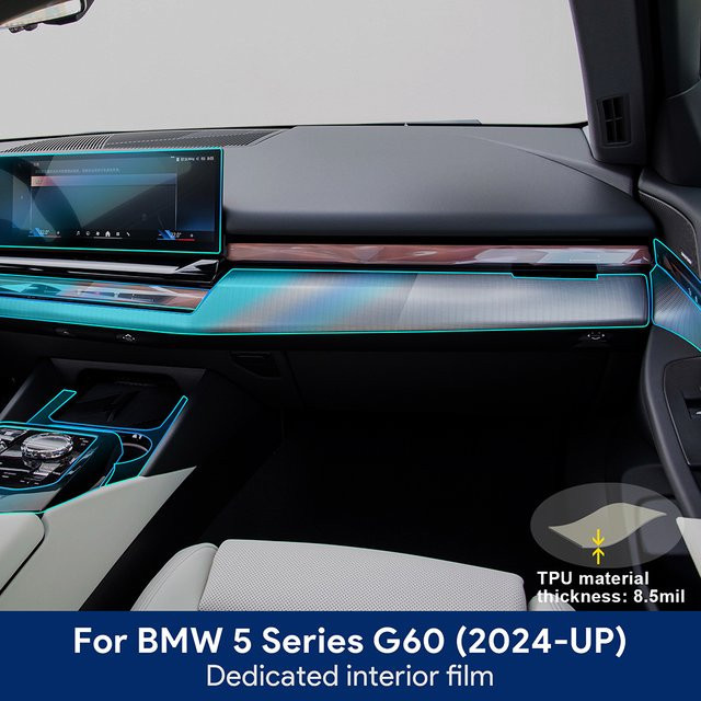 KUNGKIC PPF Schutzfolien-Set für BMW 5er i5 G60 (2024/2025) inklusive Mittelkonsole und Bildschirm in Transparent - Bild 1