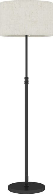 HOMCOM Stehlampe mit Leinenschirm in Schwarz und Beige, dimmbar und höhenverstellbar mit Fernbedienung, Timer sowie 3 Farbtemperaturen, E27 Stehleuchte für Wohnzimmer, Schlafzimmer und Büro - Bild 1