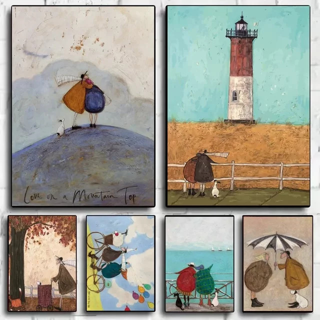 Sam Toft Abstraktes Filmplakat Maritime Wanddekoration Mehrfarbig - Bild 1