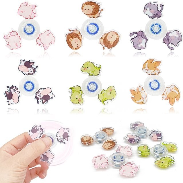 JK-ZMM Bunte Tier Löwe Kuh Mini Zappeln Finger Spinner, 6-teiliges Set - Bild 1