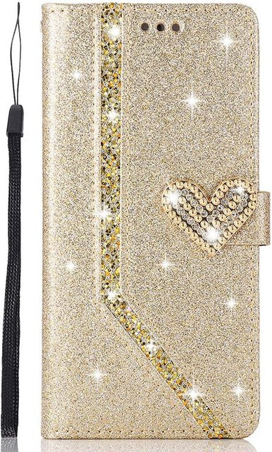 Erilles Lederhülle als Brieftasche mit Flip-Funktion für iPhone 16 bis iPhone 7 in Gold - Bild 1