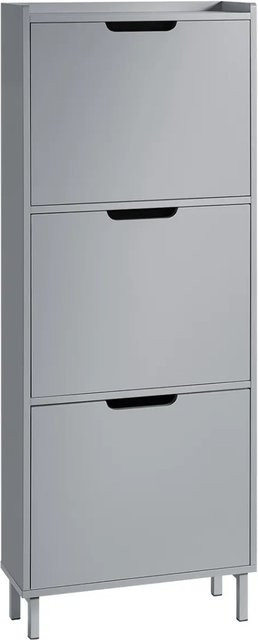 SoBuy Schuhkipper Schuhschrank mit 3 Klappen in Hellgrau FSR151-H-HG - Bild 1