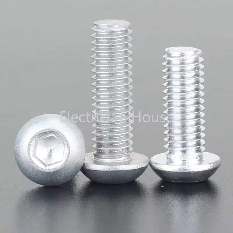 AZKD Innensechskant Halbrundkopfschrauben aus Aluminium in Silber, M2 bis M8 - Bild 2