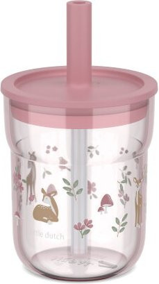 Mepal Mio Kinder-Trinkglas Little Dutch Fairy Garden in Pink mit Trinkhalm, 250 ml - Bild 1
