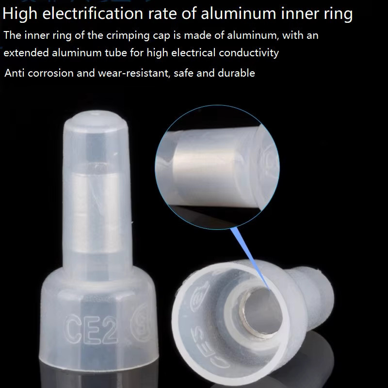 FATO Crimpkappen mit geschlossenem Ende, 120 Stück, transparent, AWG Gauge Wire Connector Terminal (22–16, 16–14, 12–10) - Bild 2