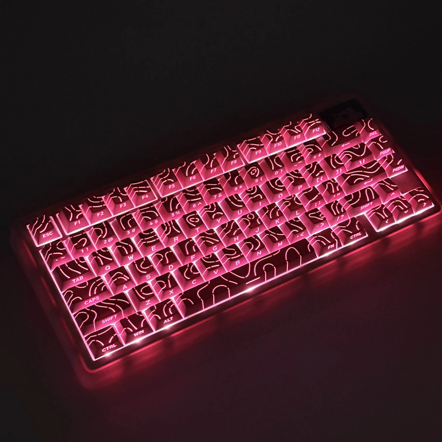 Contour Gradient Custom Keycaps mit Side-Legend für mechanische Tastaturen in Schwarz, kompatibel mit 60 % 65 % 70 % 75 % TKL 96 % 100 % Layouts - Bild 2