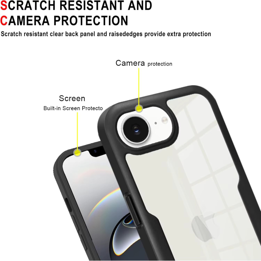 Stoßfeste Schutzhülle mit Displayschutz für Apple iPhone 17e in Schwarz und Rot - Bild 4