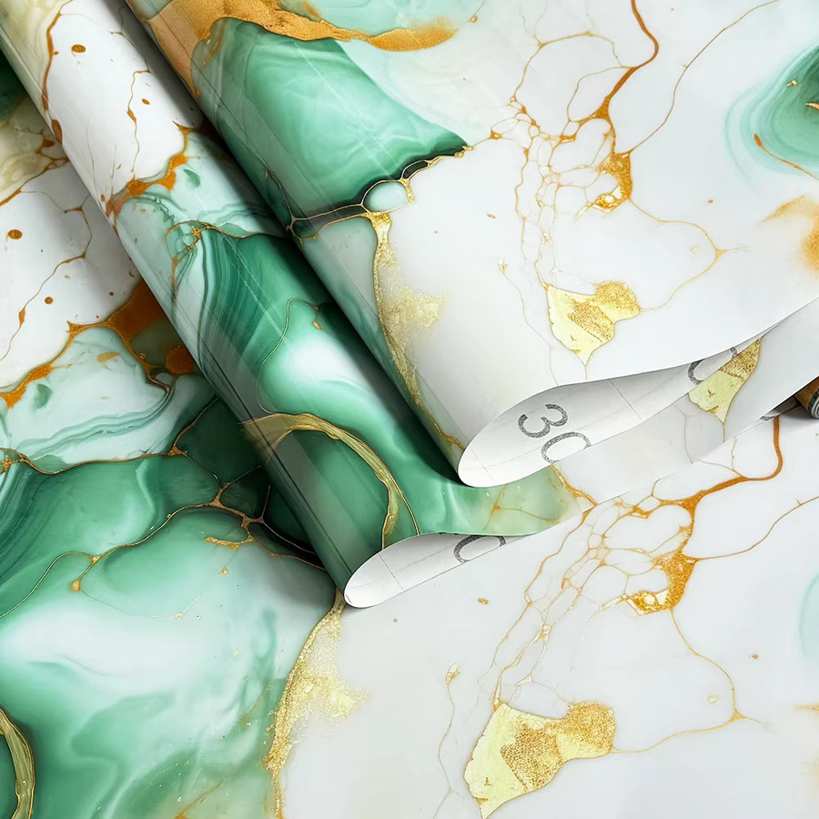 TTOKKONG WALLPAPER Selbstklebende Metallic-Tapete in abstrakter Optik, wasserfeste und luxuriöse Wandgestaltung für die Küche - Bild 2