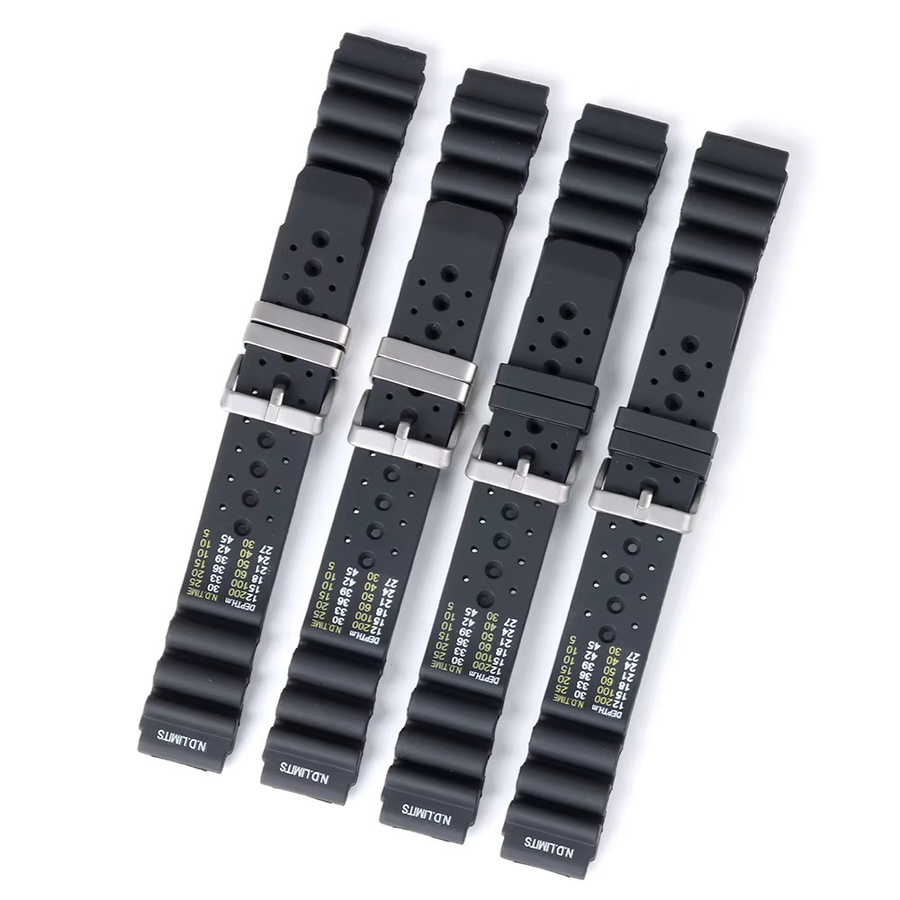 HQstrap Uhrenarmband Kautschuk, Schwarz, Unisex - Bild 4