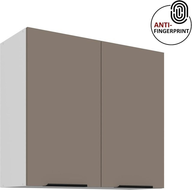 Küchen Hängeschrank ARIA Sandgrau matt mit Anti-Fingerprint-Beschichtung Breite: 80 cm, Höhe: 72 cm, Tiefe: 2 cm - Bild 1