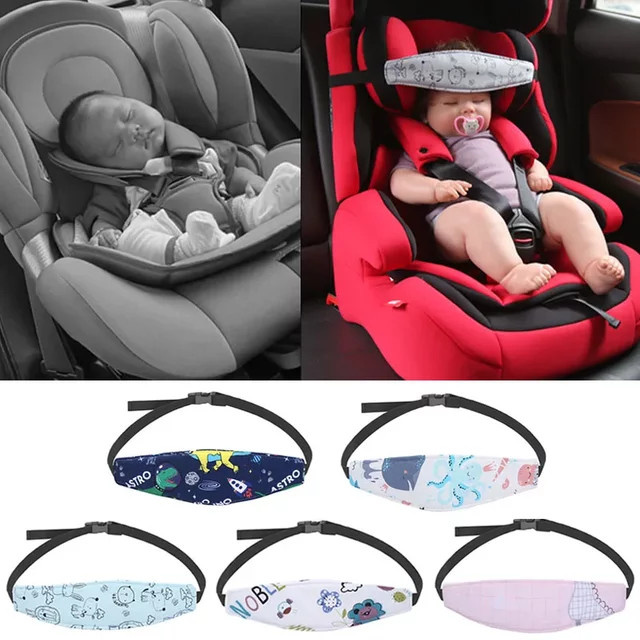 Baby-Autositz-Kopfstütze und Sicherheitskissen in Blau als verstellbarer Schlafpositionierer für Säuglinge und Kinder - Bild 1