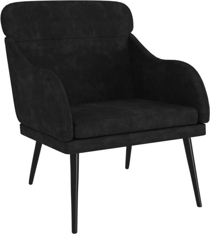 Modern Relaxsessel aus Samt in Schwarz von vidaxl, B/T/H: 63 x 76 x 80 cm - Bild 1
