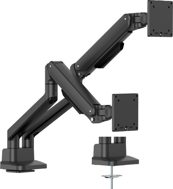 IIYAMA Monitorhalterung DS4002C-B1 Dual-Tischhalterung mit Gasdruckfeder, Schwarz, VESA 100x100, für Monitore 24-32 Zoll - Bild 1