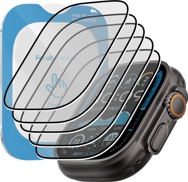 KILPILLS Displayschutzfolie für Apple Watch Ultra 2, 49 mm, Glas, Schwarz - Bild 1
