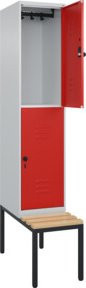C+P Doppelstock-Spind Classic PLUS Sitzbank mit 1 Abteil und Buche-Hartholz Sitzfläche, B/T/H: 212,0 x 40,0 x 81,5 cm - Bild 1