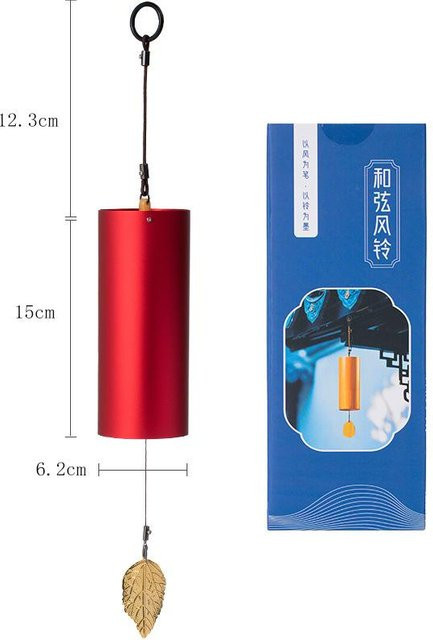 Binchi Metall-Windspiel Furin aus Aluminium mit 8 Tönen in Rot für Garten und Zen-Dekoration - Bild 1