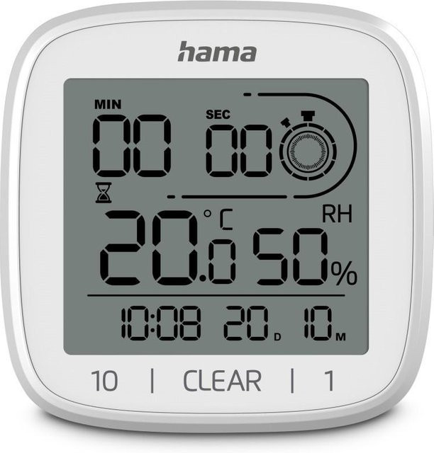 Hama Digitale Badezimmeruhr Zypern Weiß B: 110 mm, T: 105 mm, H: 45 mm - Bild 1