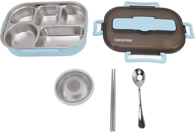 KaiSai Thermische Lunchbox aus Edelstahl mit Suppenschüssel und Besteck in Blue Gray - Bild 1