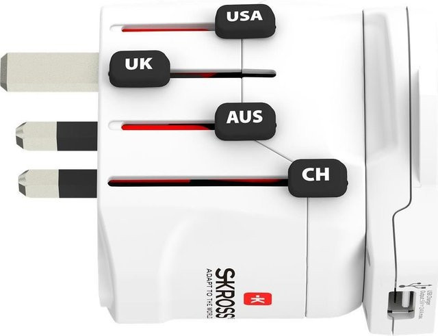 Skross Reiseadapter Pro World & USB in Weiß - Bild 1