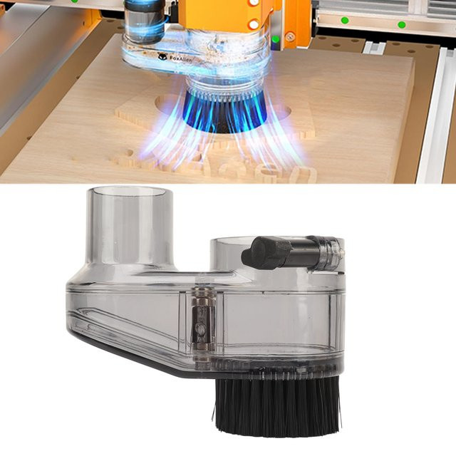 Fdit CNC Staubabsaugung Transparent mit 52 mm Durchmesser und 38 mm Schlauchdurchmesser für Spindelmotoren und Fräser - Bild 1