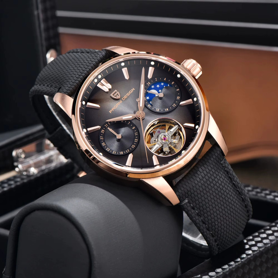 PAGANI DESIGN Armbanduhr, Automatik, Tourbillon, Mondphase, Saphirglas, Herren - Bild 4