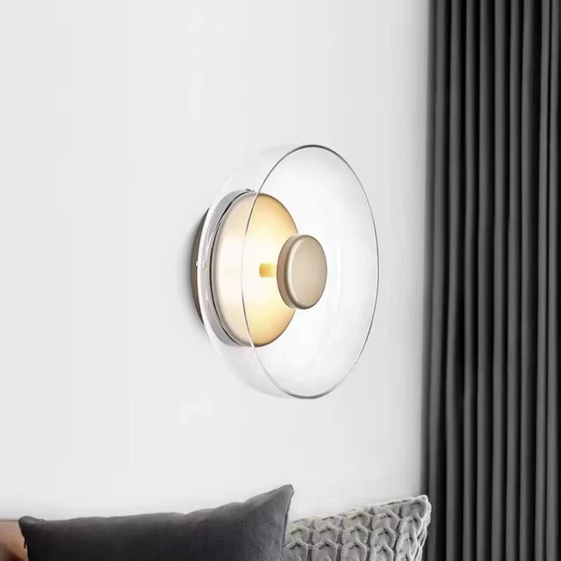 CETANT Vintage LED-Wandleuchte aus Glas und Metall in Transparent mit warmweißem Licht und rundem Scheibendesign - Bild 4