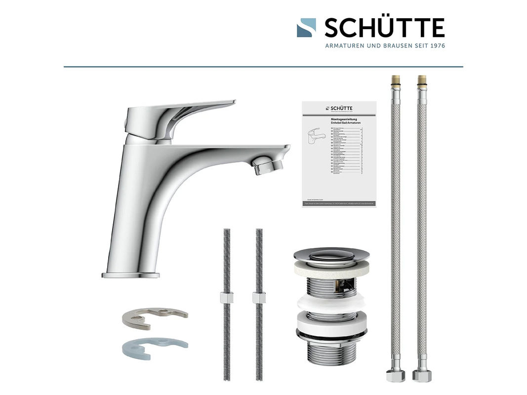 Schütte Waschtischarmatur Boston Einhebelmischer Chrom Silber mit Pop-up-Abfluss und Wassersparfunktion - Bild 3