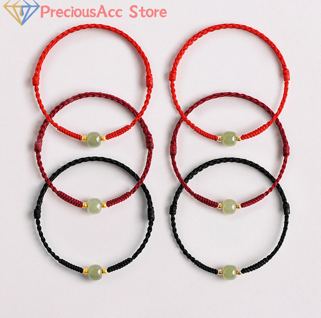 Velishy Armband, Jadeperlen, rot schwarz, Unisex - Bild 1