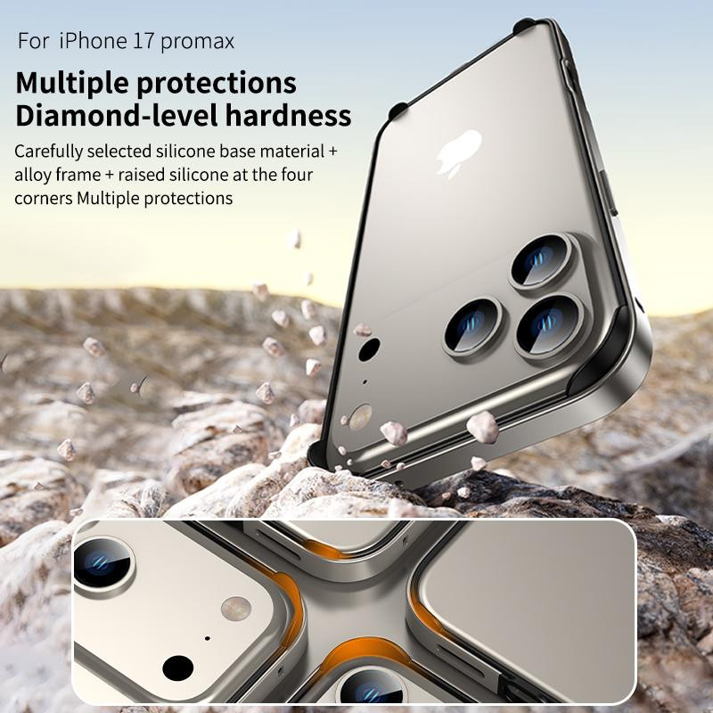 NYFundas Handyhülle aus Aluminium und Silikon in Kosmisches Orange für iPhone 17 Air 16 Pro Max 14 13 12 und weitere Modelle - Bild 2