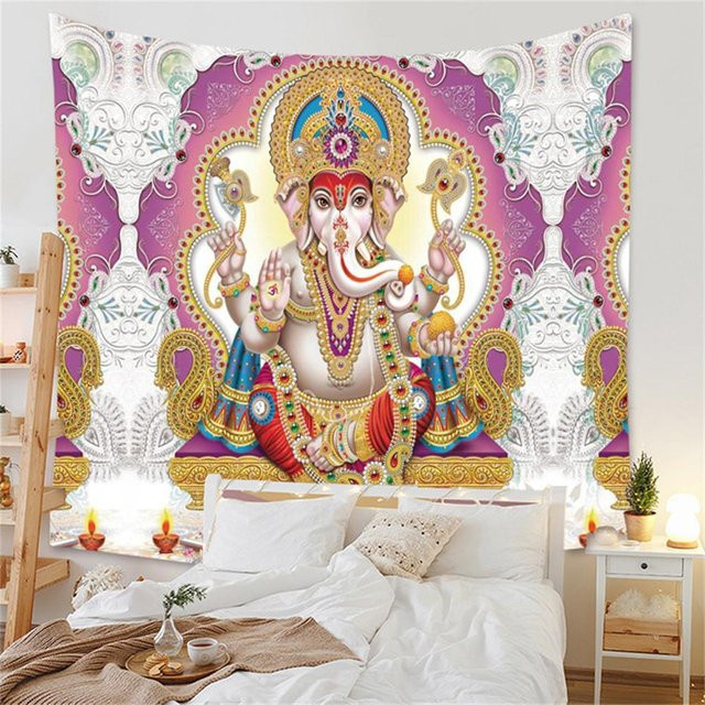 JMG Household Supplies Wandteppich Familie Shiva Hinduismus Motiv, Mehrfarbig, B: 40 cm, H: 60 cm - Bild 1